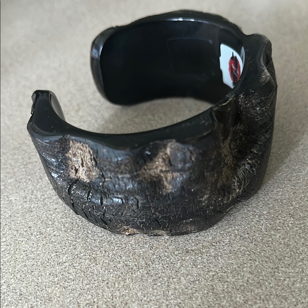 Black and Brown Textured Cuff Bracelet